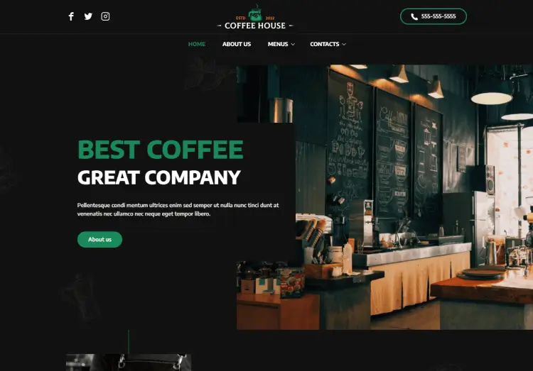 Website Builder | In just a few minutes, easily create your website - Coffe House
