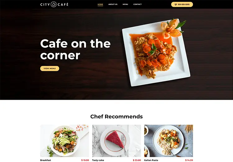 Website Builder | In just a few minutes, easily create your website - Local Cafe
